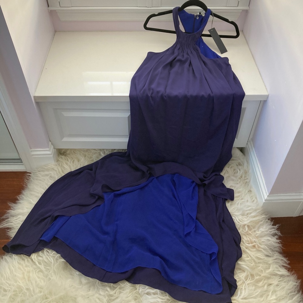 HALSTON HERITAGE Crew Neck Long Dress